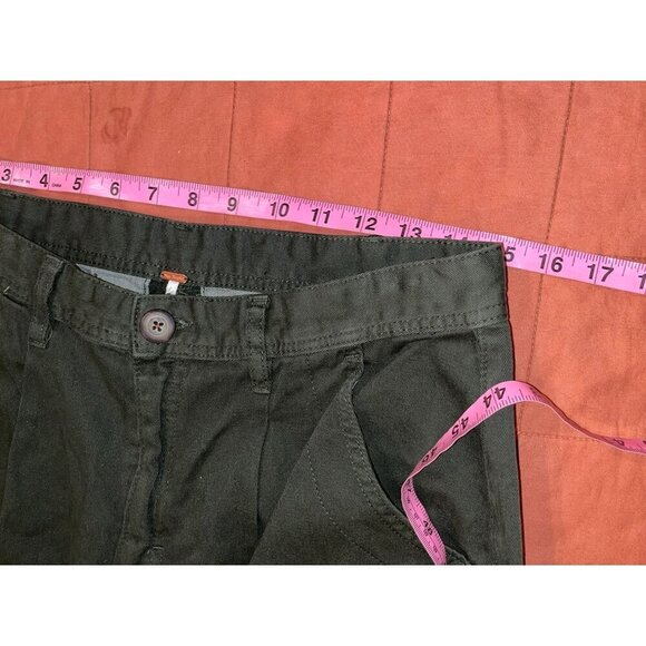 Free People Olive Green Pleated Chino Straight Leg Pants Women's Size 6 - Picture 5 of 10
